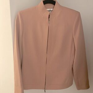 Kasper 2p rose pale pink blazer with zipper in the front